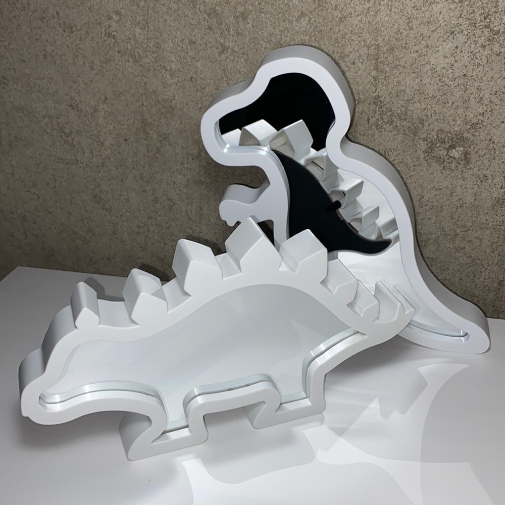 T-Rex & Stegosaurus Dinosaur Set of 2 Wall/Desk Mirror for Kids Room or Nursery